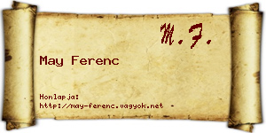 May Ferenc névjegykártya